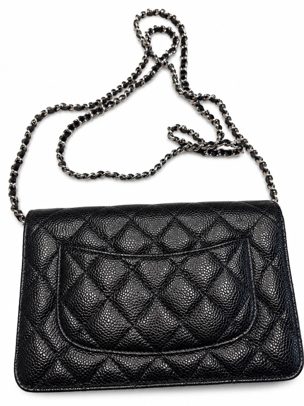Chanel Classic WOC Black Quilted Caviar Leather Silver Hardware ( LIKE NEW )
